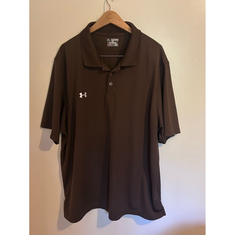 Under Armour Men’s Performance Polo Brown SS Heat Gear Style# 1233723 Size 3XL